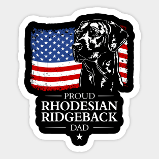 Proud Rhodesian Ridgeback Dad American Flag patriotic dog Sticker